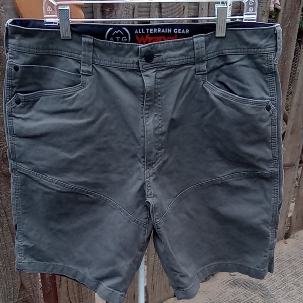 Wrangler Men's Color. army green. All Terrain Gear Shorts.  leg inseam 10 inches